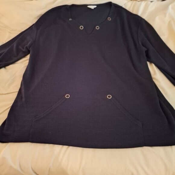 Coral Bay Women's Dark Blue Tunic Top - Picture 1 of 5